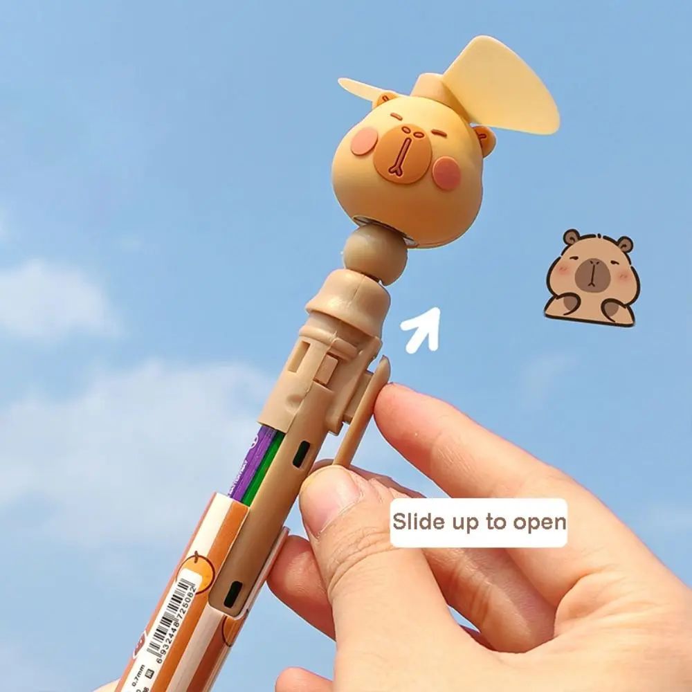 

Нейтральная ручка Creative Capybara Fan 90° ° Вращение 0,5 мм, шариковая ручка с черными чернилами, подарочная гелевая ручка с героями мультфильмов, школьные принадлежности