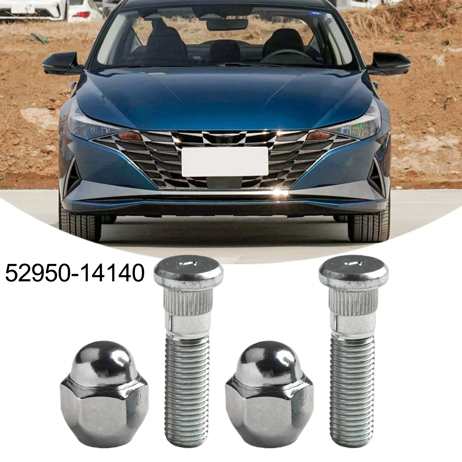 For Hyundai Accent Elantra Santa Fe For Kia Forte Forte5 Sportage No.52950-14140/52950-M1000 Wheel Stud Bolts Lug Studs 4pcs