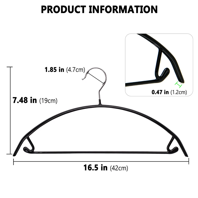 Clothes Rack Non-slip PVC Coat Hanger 42cm Adult Clothes Hanger Home Hanger Dormitory Bedroom Hangers Wet Dry Dual-use Wholesale