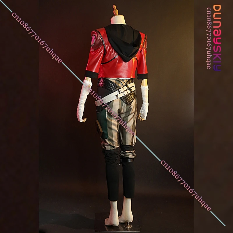 LOL Arcane Vi Cosplay Costume Game Arcane LOL Vi Role-Playing Subdue Red Short Leather Suit Wig Accessory Anime/Halloween Party8