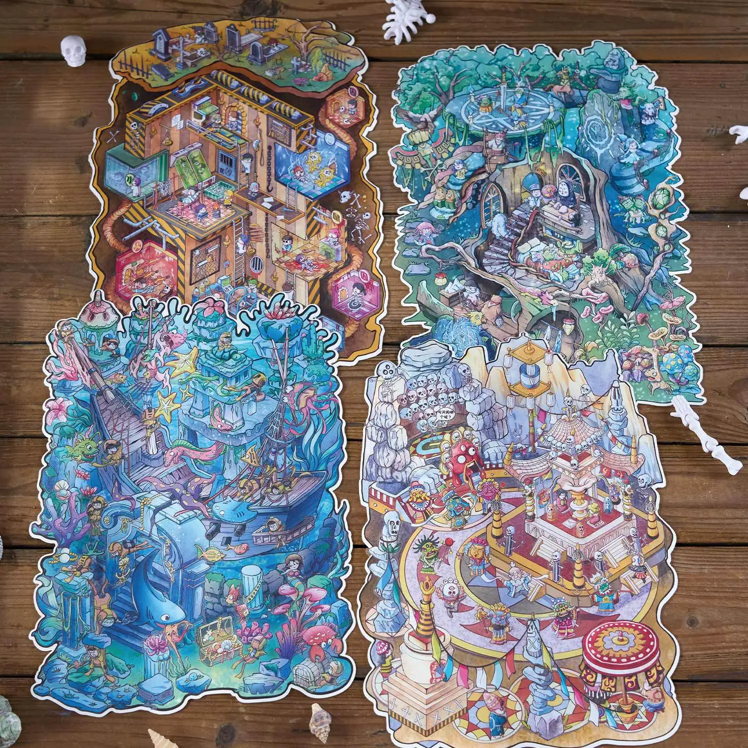 Kawaii 3D Miniature Scene Stickers DIY Scrapbooking Visual Stacking Paste Game Stickers Student's Festival Gifts