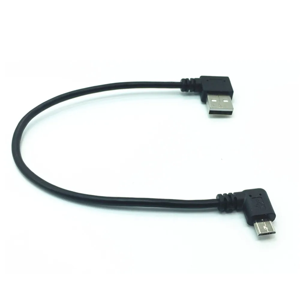 25cm mikro USB 5pin ihned úhel na die linke ihned úhel 90 stupňů USB 2.0 dvojí loketní datový nabíjení kabel