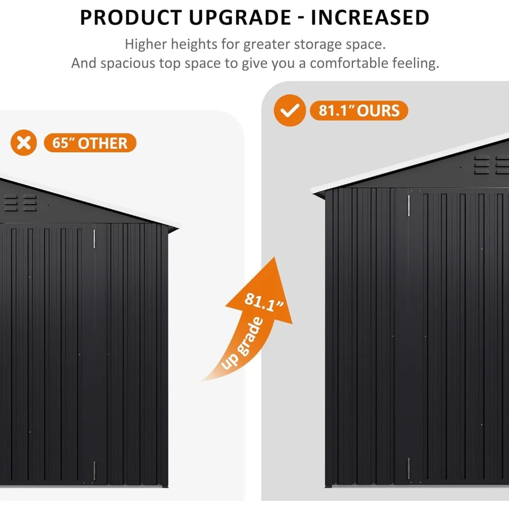 10 X 14 FT Outdoor Storage Shed, Metal Garden Shed with Updated Frame Structure, Tool Sheds