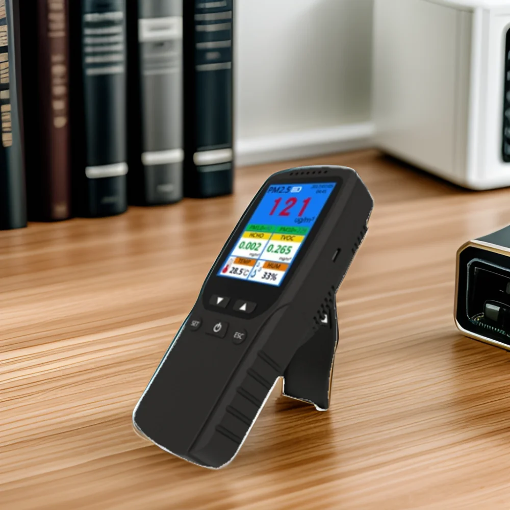 8-in-1 Air Quality Detector Multi-function AQI PM2.5 Monitor Temperature and Concentration Controller for PM2.5 PM10 PM1.0