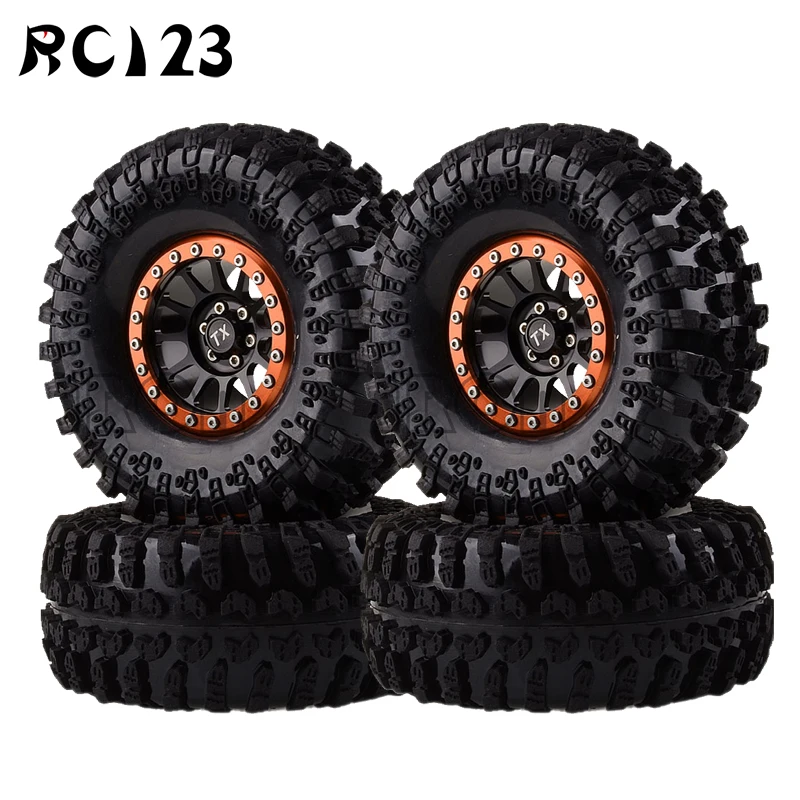 

Metal 2.2" Beadlock Wheel Rim Hub & 125MM Tyre Tires For RC 1/10 Climbing Rock Crawle TRX4 KM2 RR10 Wraith 90056 T4
