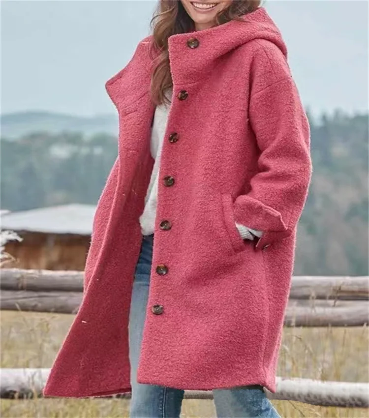 

Casual 2025 Autumn Trench Coat Long Sleeve Winter Loose Women's Coat
