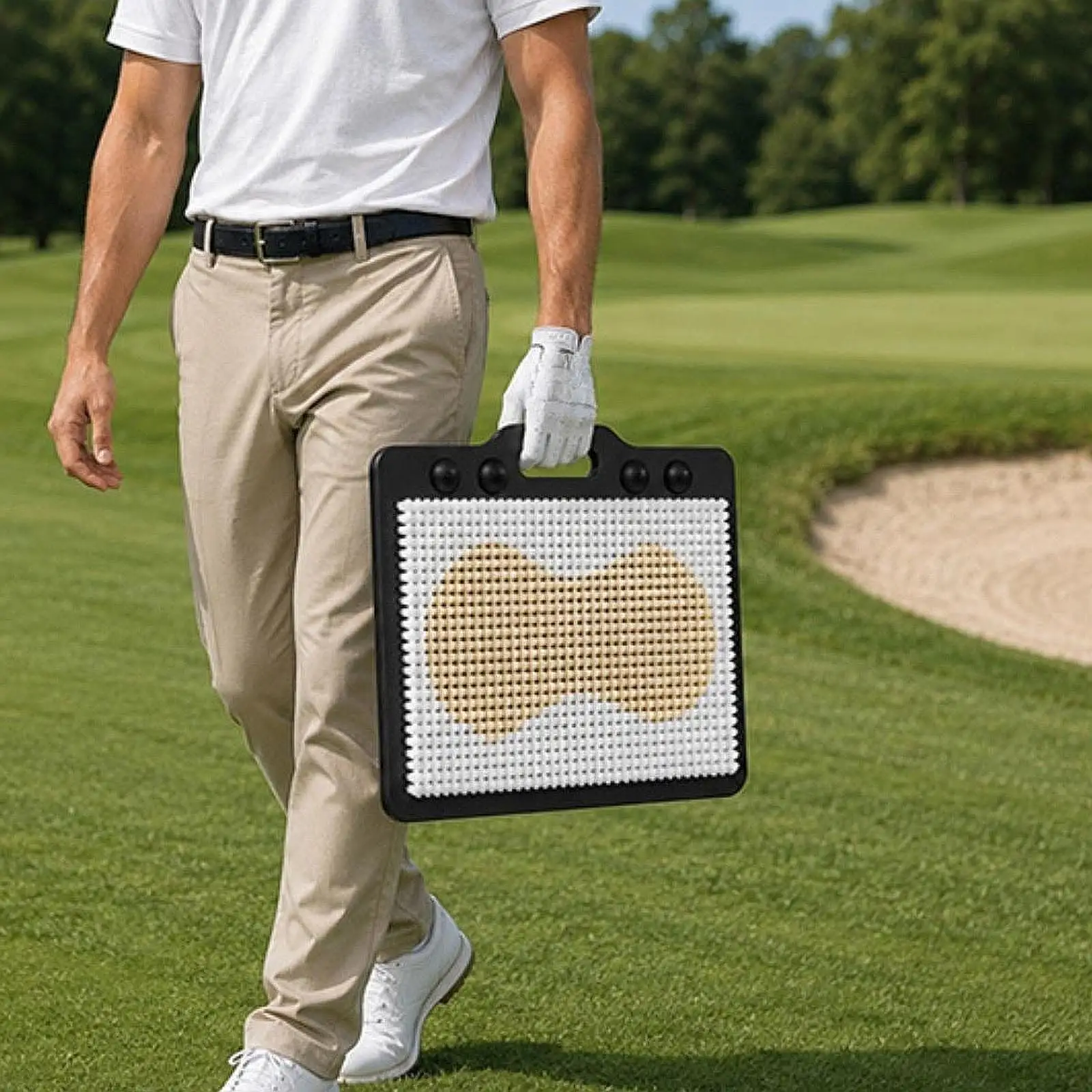 

Golf Bunker Practice Mat Portable Outdoor Indoor Beginners Gift Training Aid