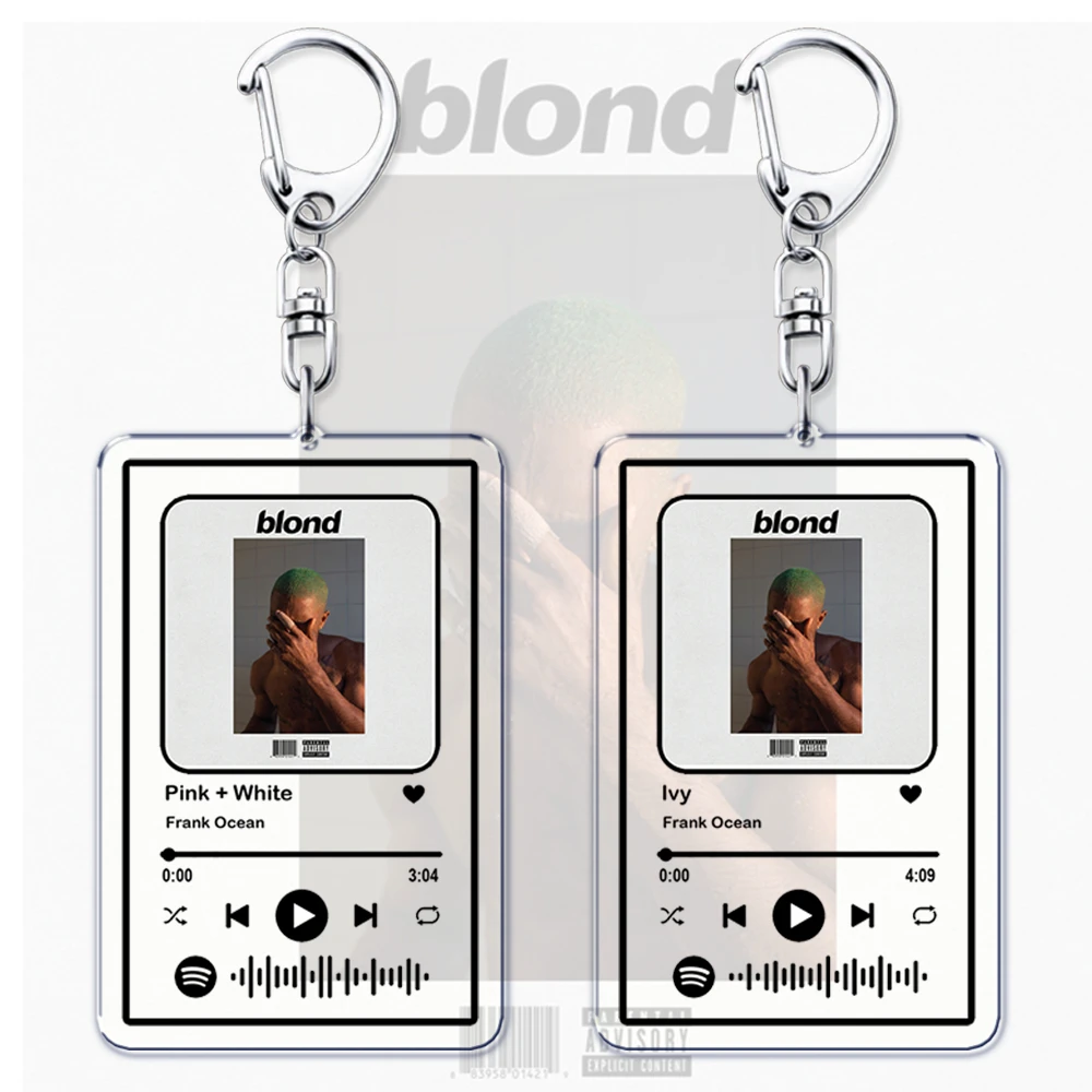 Frank Ocean Blonde Music llaveros para mujer, accesorios para bolso, Rosa + blanco, sea usted mismo, hiedra, lista de juegos, código, joyería, regalo para fanáticos