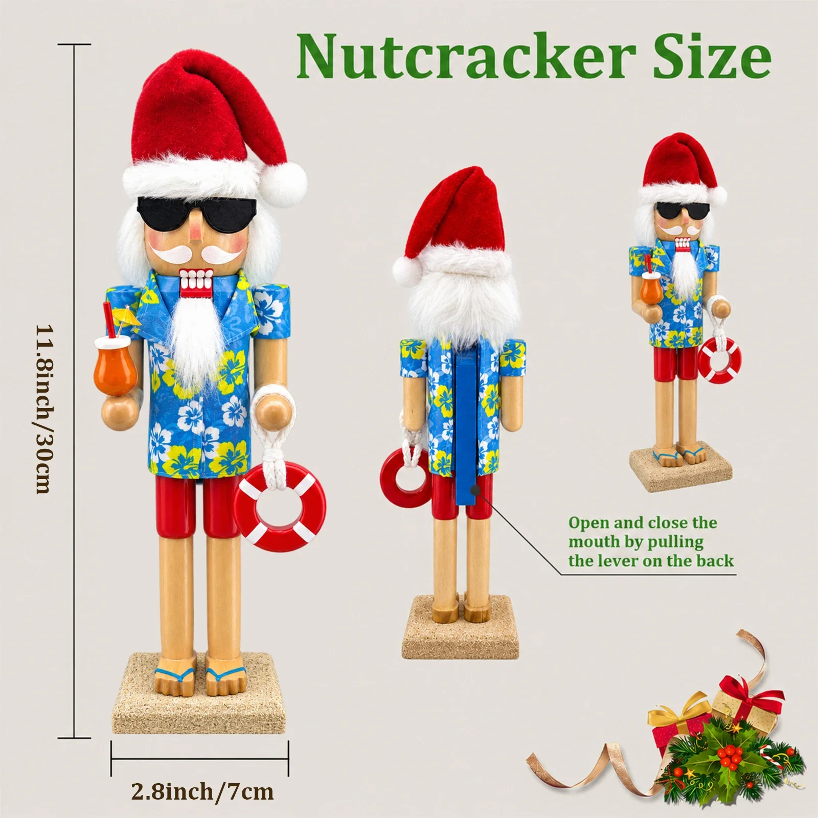 Wooden Nutcracker Thanksgiving Decor, Poppy-Hued Harvest Soldier with Turkey & Straw, Oversized Fall Tablescape Showstopper for Modern Mantle, Collectible Autumn Centerpiece That Sparks Joy