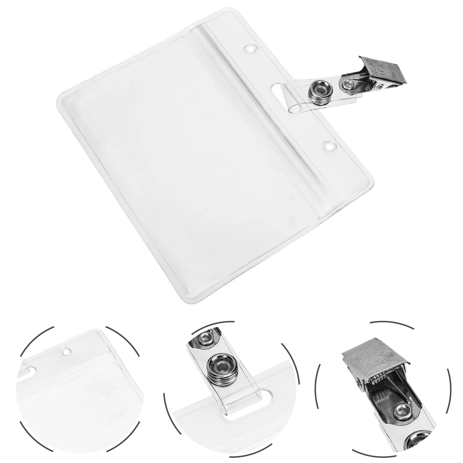 

20pcs Waterproof Id Badge Holder Clear Name Tag Work Card Cover Lightweight Portable For Student Credit Membership Cards