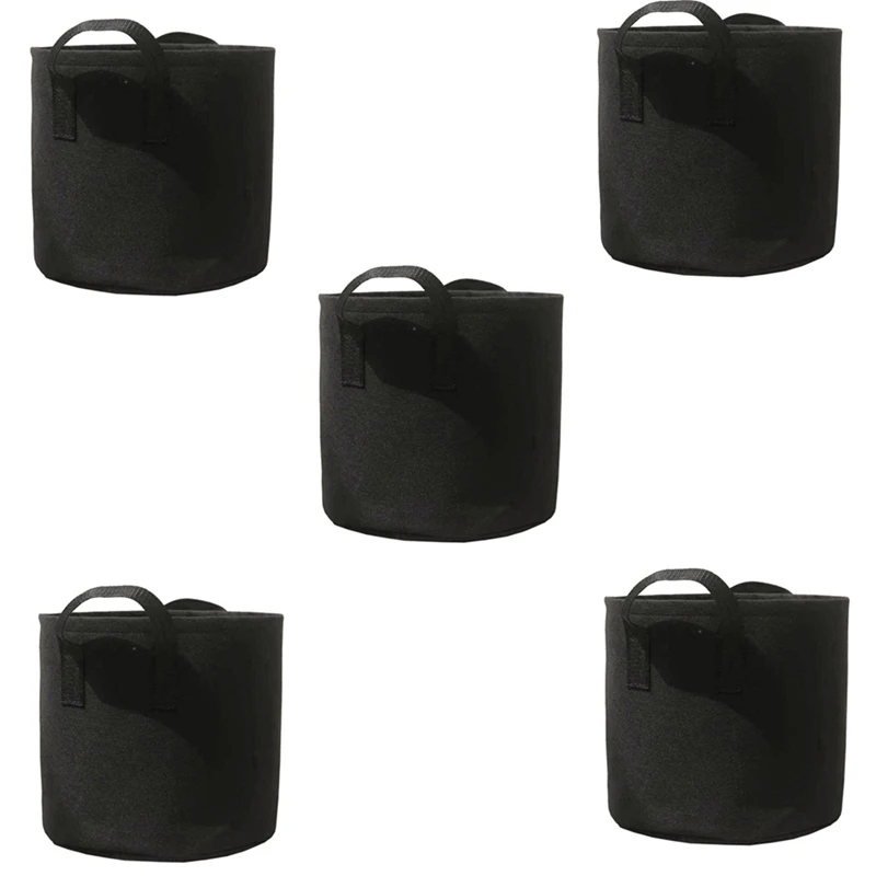 TKOH-Potones de tela resistente, bolsas para cultivo de verduras/flores/plantas, macetas de tela no tejida engrosadas con asas (5 galones)