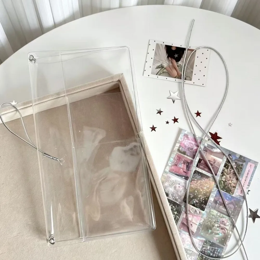 Ins PVC TN Notebook Cover Transparent with Elastic Band Traveler Notebook Cover Transparent PVC Binder Traveler