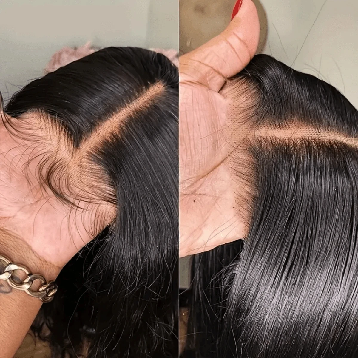 

13x4 Straight Human Hair Wig Pre Plucked Glueless Human Hair Wig Black Color 250%Density 13x4 HD Transparent Lace Front