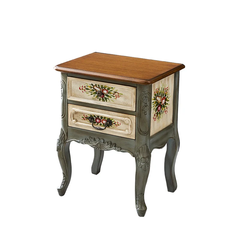 

Simple bedroom bedside cabinet wooden storage retro, bedside table American solid wood