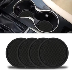 4pcs/set New Car Cup Holder Anti-Slip Silicone Insert Coaster Mat Universal Car Accessories Black Fit For Most Cars