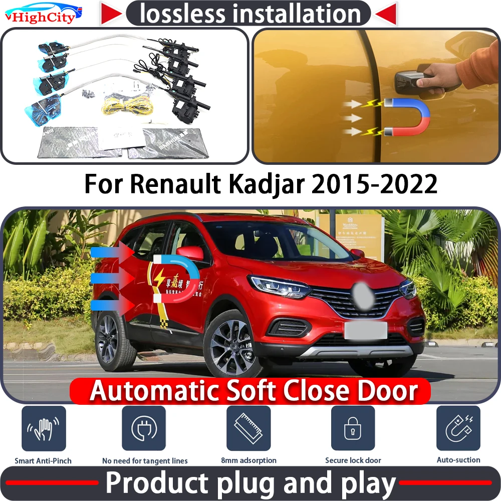 

HighCity Electric Closing Door Lock Actuator for Renault Kadjar 2015-2022 Soft Close Power Latch System Auto Pull Poor kit
