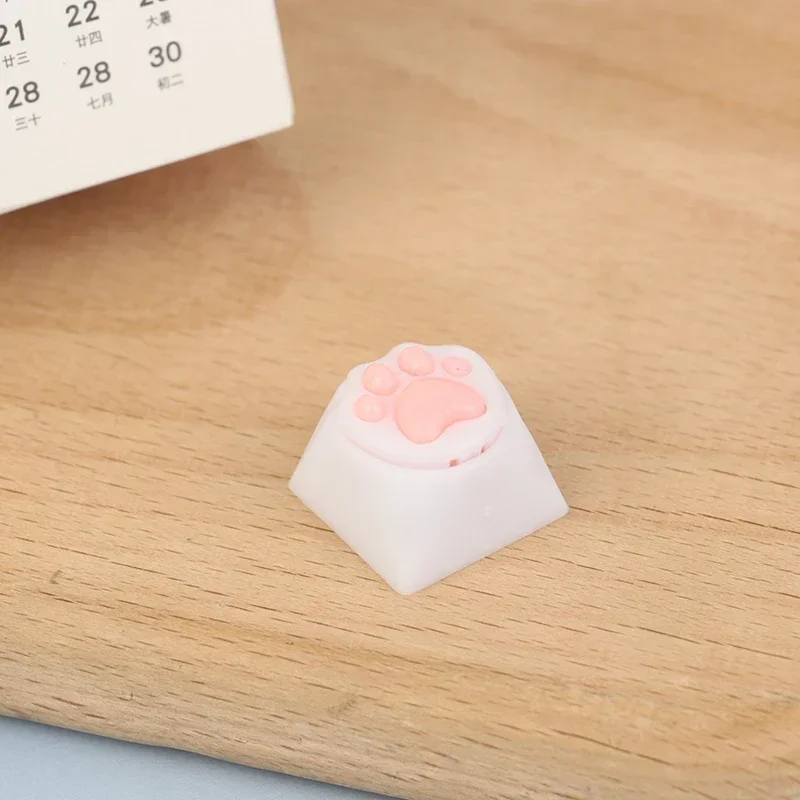 New DIY Soft Silicone Keycap Artisan Pink Cute Cat Paw Keycaps Stress Relief Toy for Mechanical Keyboard Cherry MX Switch