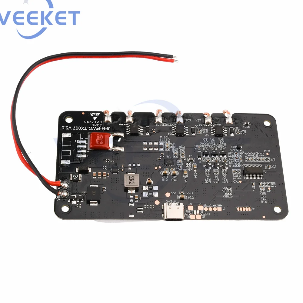 18W Samochodowa ładowarka bezprzewodowa o dużej mocy z 3 cewkami Typ-C DC12V 24V QI Bezprzewodowy moduł nadajnika szybkiego ładowania Odbiornik cewki