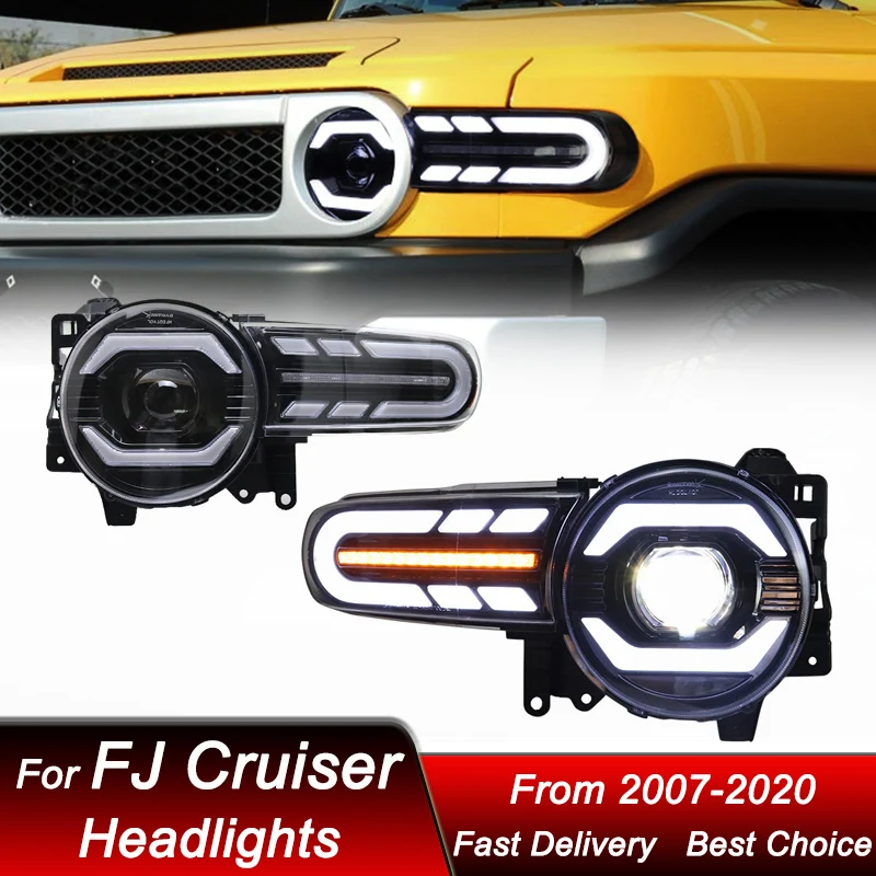 

Car Headlights For Toyota FJ Cruiser 2007-2020 LED auto Headlamp Assembly Upgrade High Configure Projector Lens Accessories Kit