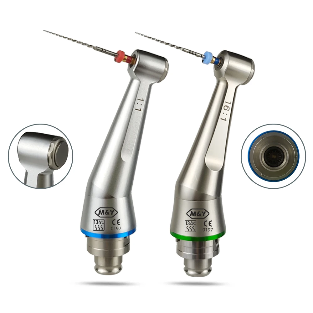 

Dental 1:1 16:1 Reduction Endo Super Mini Contra Angle Handpiece Head Push Button for Cordless Reciprocating Electric Endo Motor