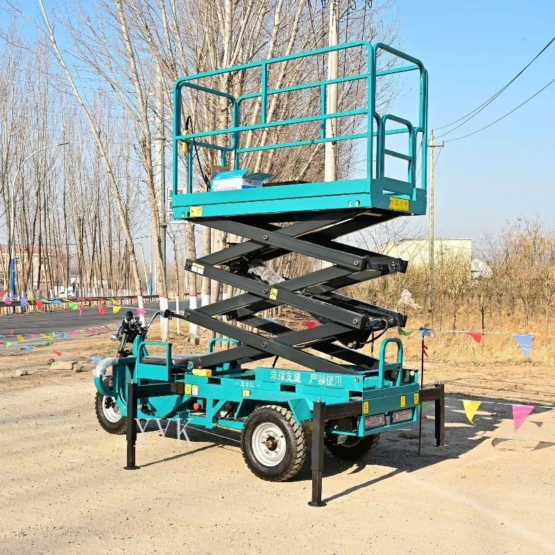 CIF Price Electric Mobile Three Wheel Lift Hydraulic Lift Platform Elevating Vehicle Aerial Work Lifting Platform Truck