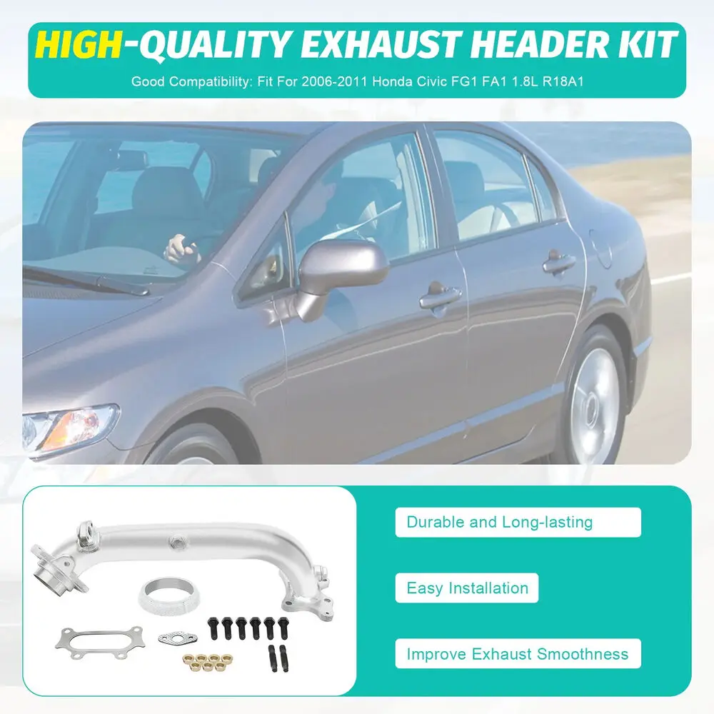 1Set Kit collettore scarico auto per Honda Civic FG1 FA1 1.8L R18A1 2006 -2011 Robusto
