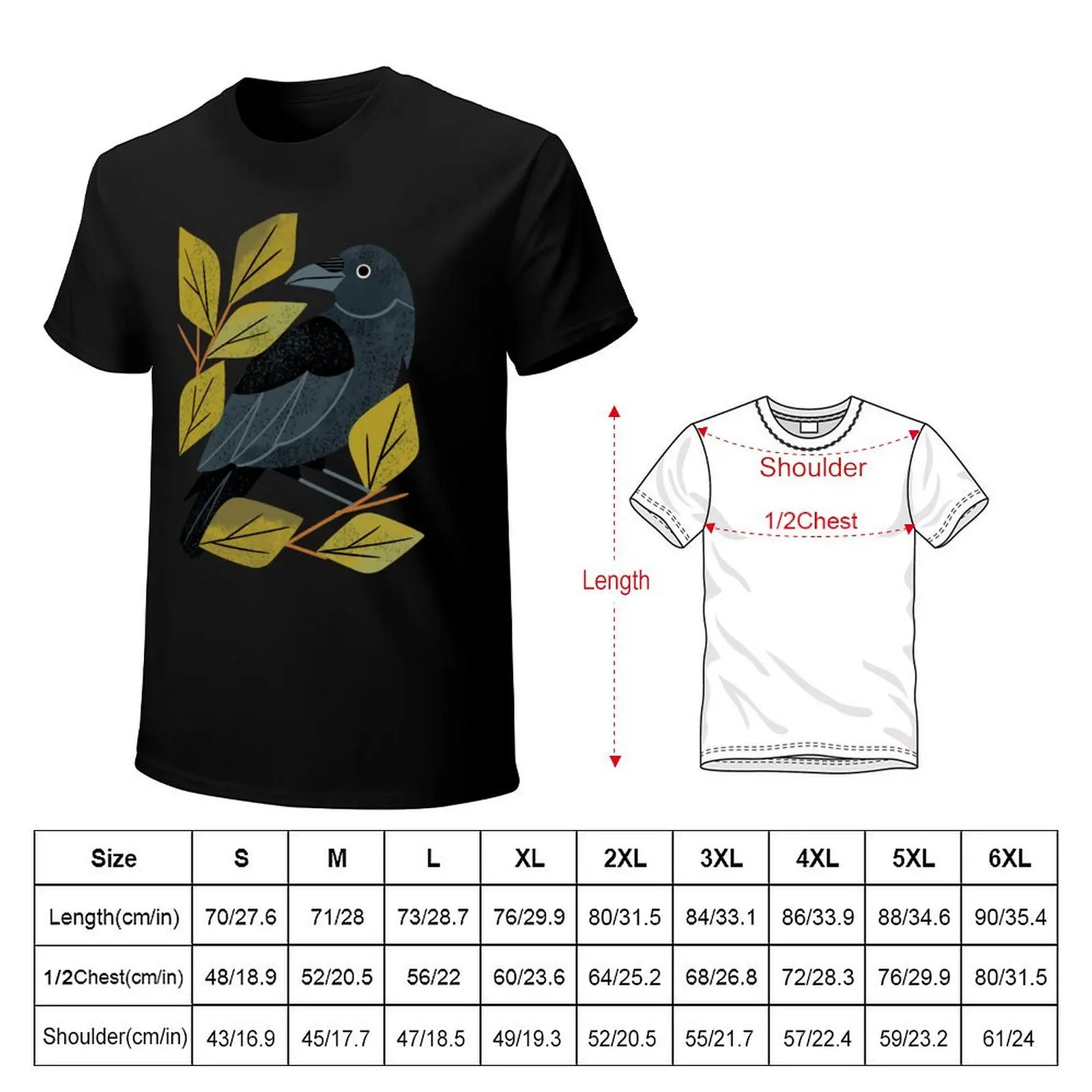 Perching Raven T-Shirt t shirt for man 100 percent cotton T-Shirt