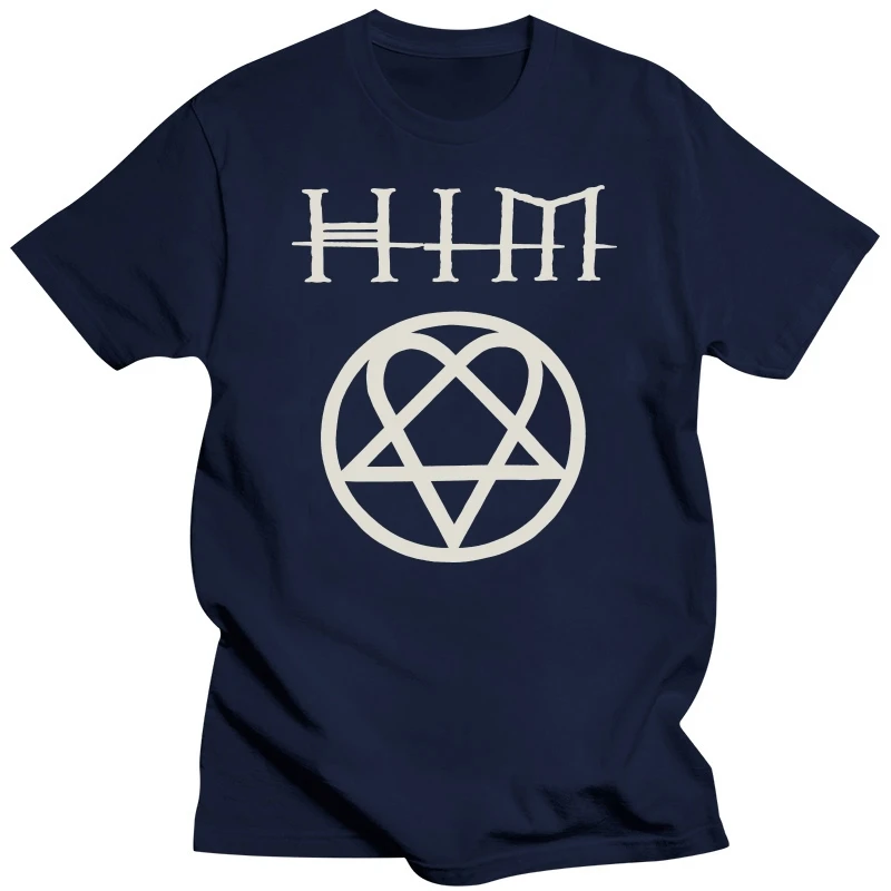 HIM Men's Heartagram T-shirt Men's Sports T Shirt Round Neck T-Shirts