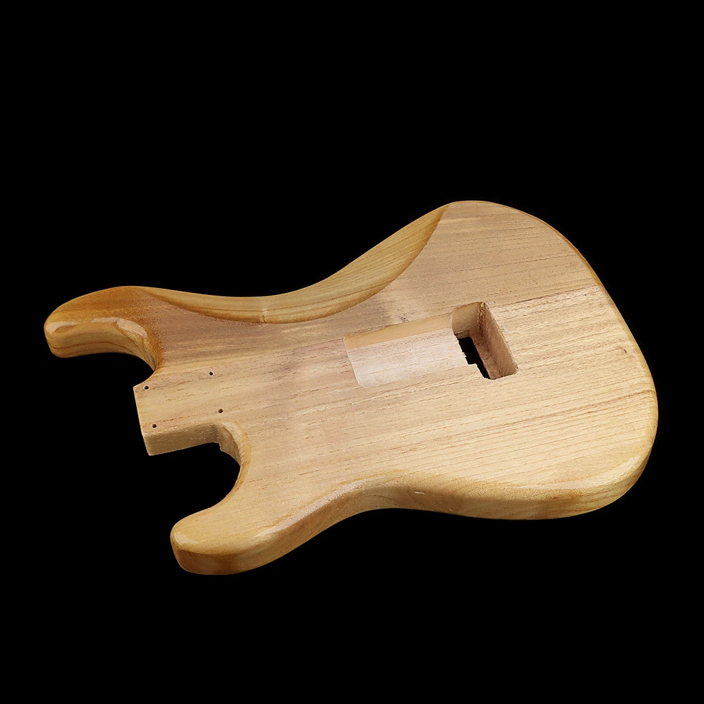 DIY Ready Guitar Body Primed Candlenut Wood with SSS Pickup Route for Strat Guitar Custom Build