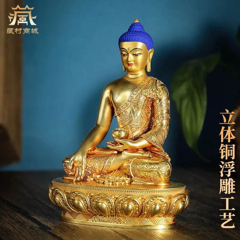 Fully Gilt Bronze Five-Directional Buddha Statue Ornament