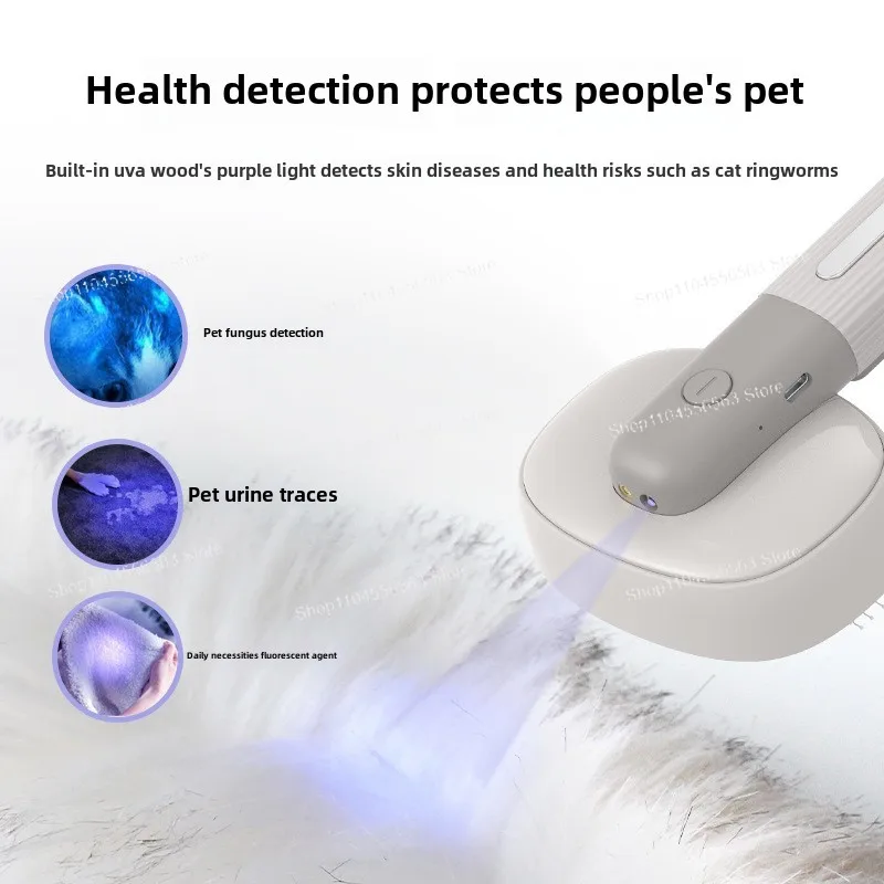 Novo pente para animais de estimação de alta qualidade, multifuncional, íon negativo, massagem, gato, cachorro, brinquedo, exame físico, pente para remover cabelos flutuantes