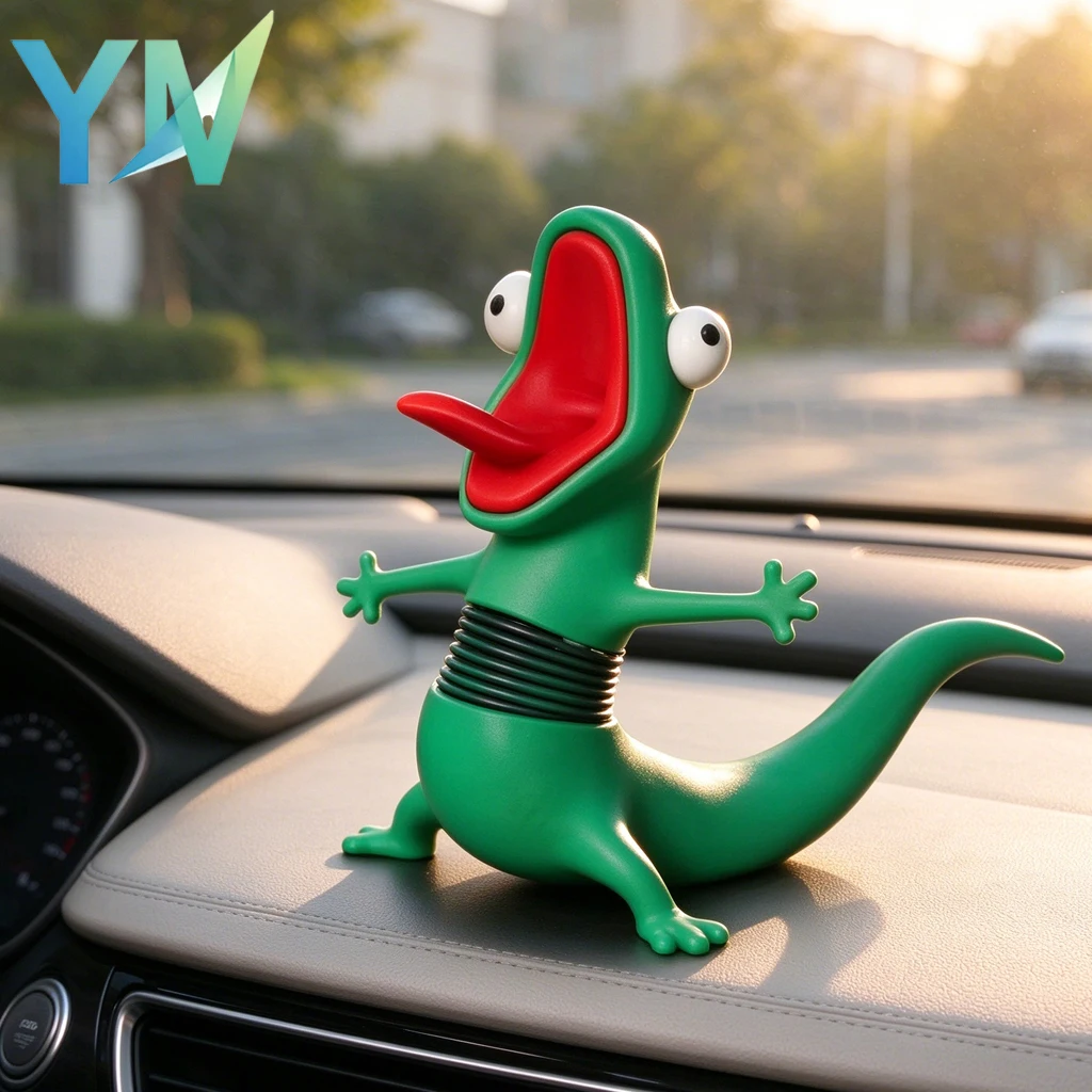 1-10PCS Xmas Lizard Meme Shaking Spring Decompression Fidget Quirky Statue for Car Dashboard Home Office Party Present Ornament