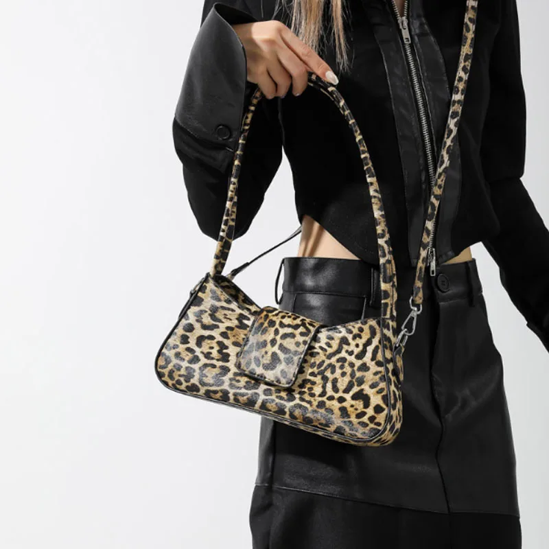 Borsa ascellare con stampa leopardata di alta qualità per borsa da donna 2024 nuova borsa alla moda versatile borsa a tracolla singola