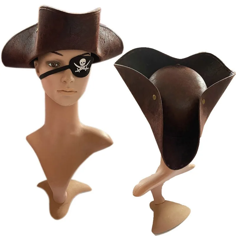

Halloween Party Masquerade Props Pirates of The Caribbean Captain Hat Tricorn Hat Bandana Play Props