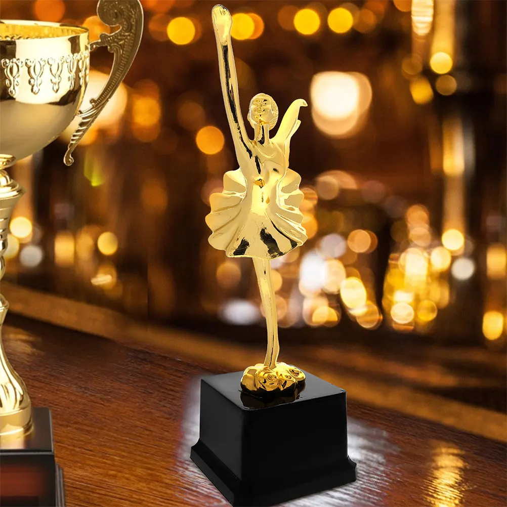 

Ballet Trophy Family Gold Statue Small Dance for Trophies Plastic Classroom School Prize