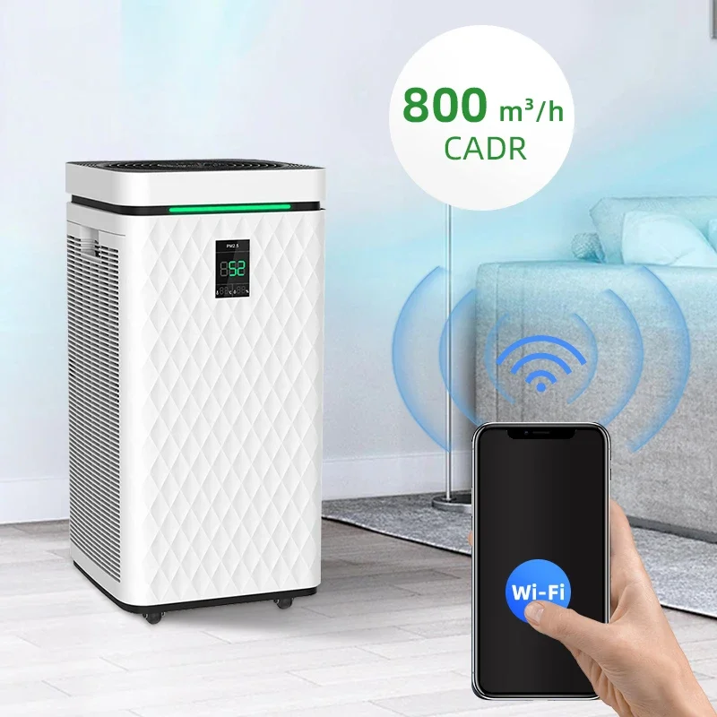 Smart Multi-functional Large Room Household Smoke Air Purifier Intelligent  Air Cleaners