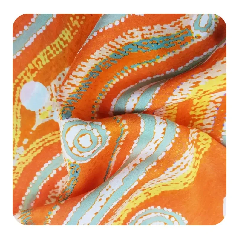 

Fashion custom design digital print colorful print silk twill fabric for dress