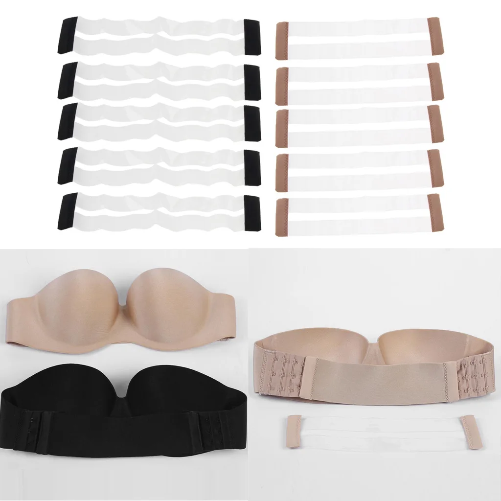 5Pcs Clear Bra Extender Strap 3 Hooks Invisible Elastic Underwear Extension Adjustable Bra Strap Elastic Invisible Bra Extender