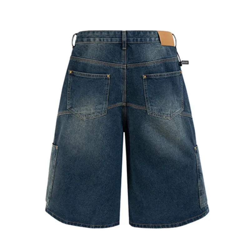 HKSH Spring Summer New Men Tide Retro Jeans Safari Style Denim Shorts Women Washed Distressed Deconstructed Design Trend HK20328