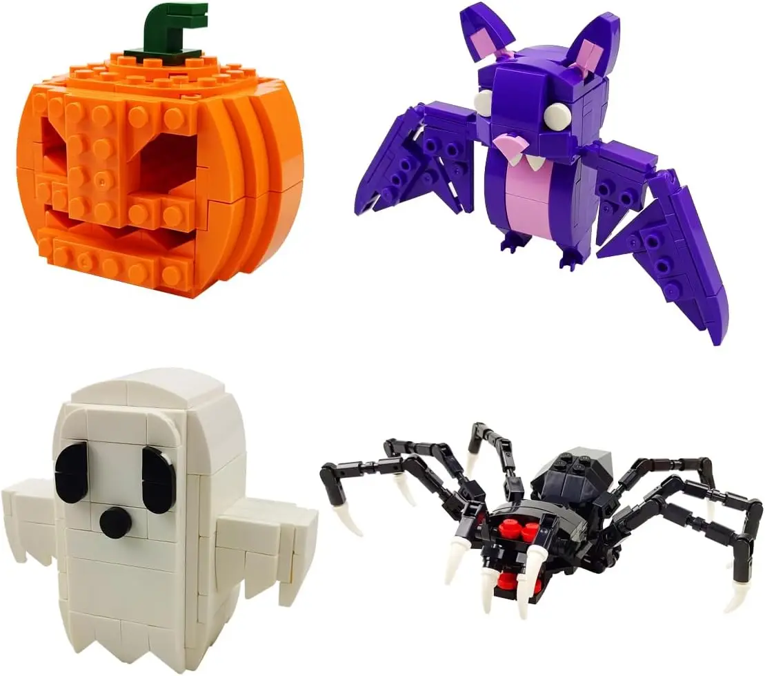 

4 Pack Halloween Building Block Toys for Kids Boys Girls Halloween Treat Bags Gifts Halloween Party Favors