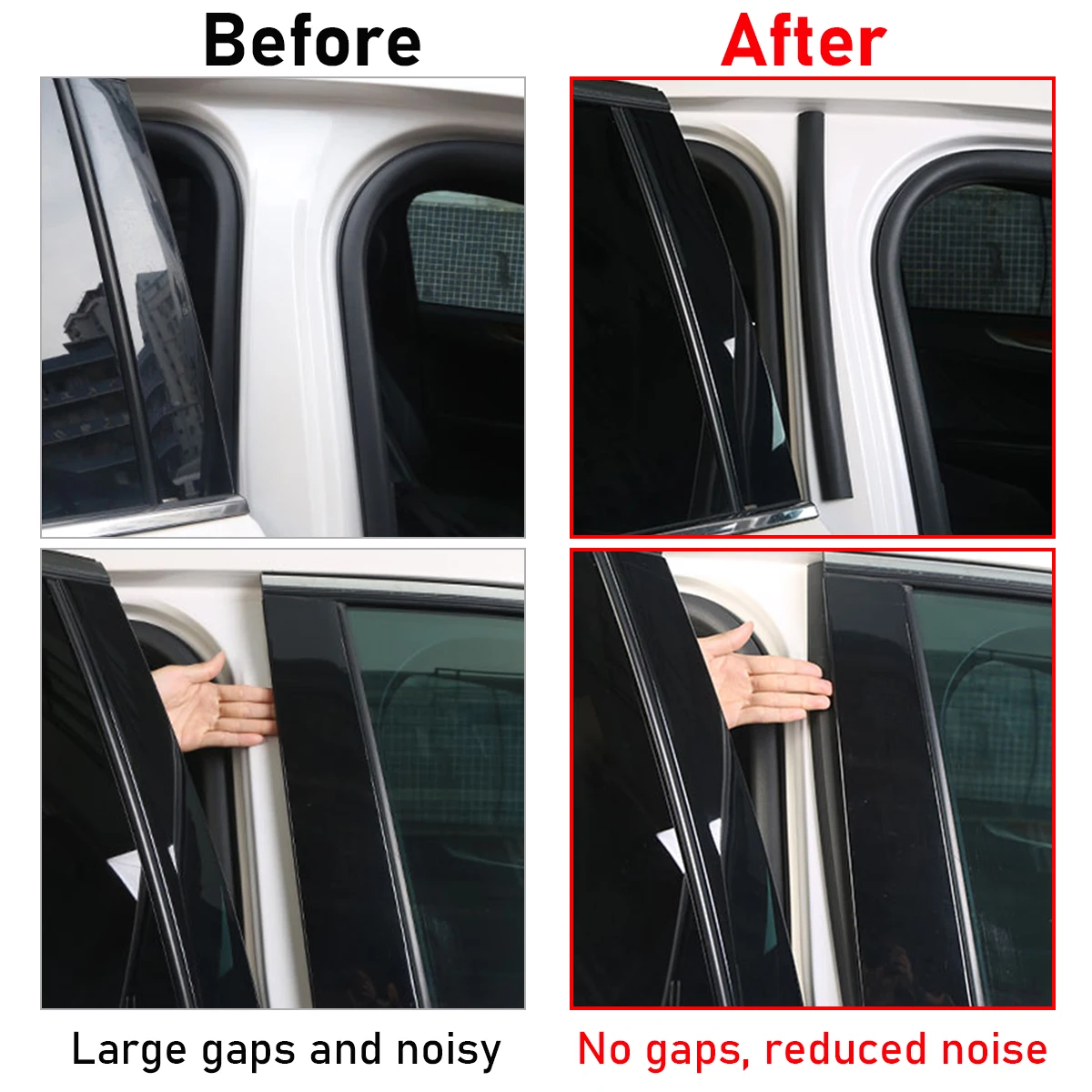 Car B Pillar Seal Strips Auto Door Middle Column Sealing Strip Sticker Soundproof Weatherstrip Rubber Sealant Filler Accessories