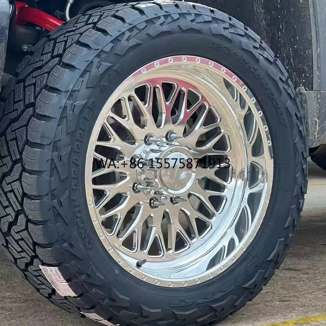 

Polished Forged Super Single Truck Wheels 22 24 26 Inch Chrome Alloy Rims for Lifted Trucks
