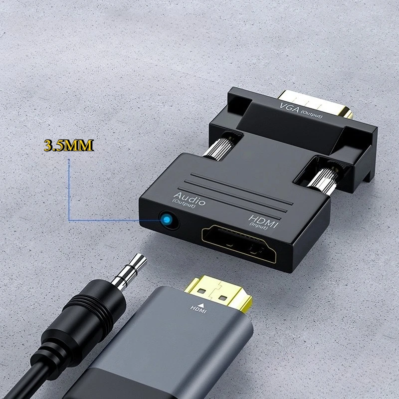 HDMI zu VGA Einweg-High-Definition-Videoadapter, Computer zu Set-Top-Box, Projektor, TV-Monitor Computerperipheriegeräte