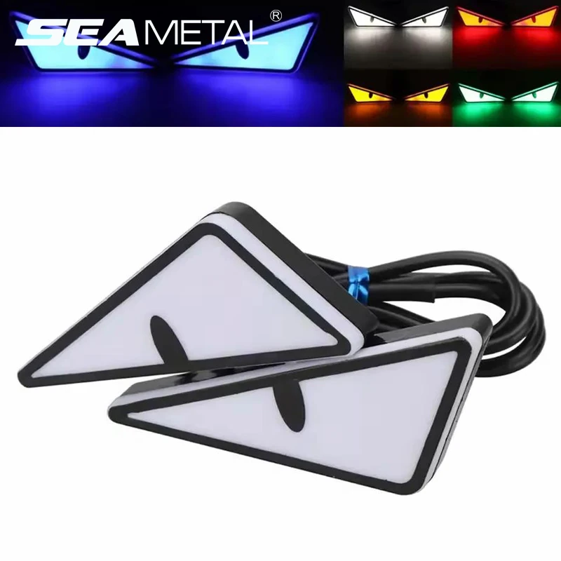 

SEAMETAL 2 шт. светодиодный светильник для номерного знака «Глаз дьявола», мини-сигнал поворота, фара для автомобиля, мотоцикла, модифицированное украшение