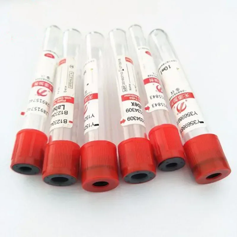 100pcs Veterinary Vacuum Blood Collection No Additives PRF Tube 3ml 5ml 10ml Lab Plain Tube Sterile Blood Test Tubes