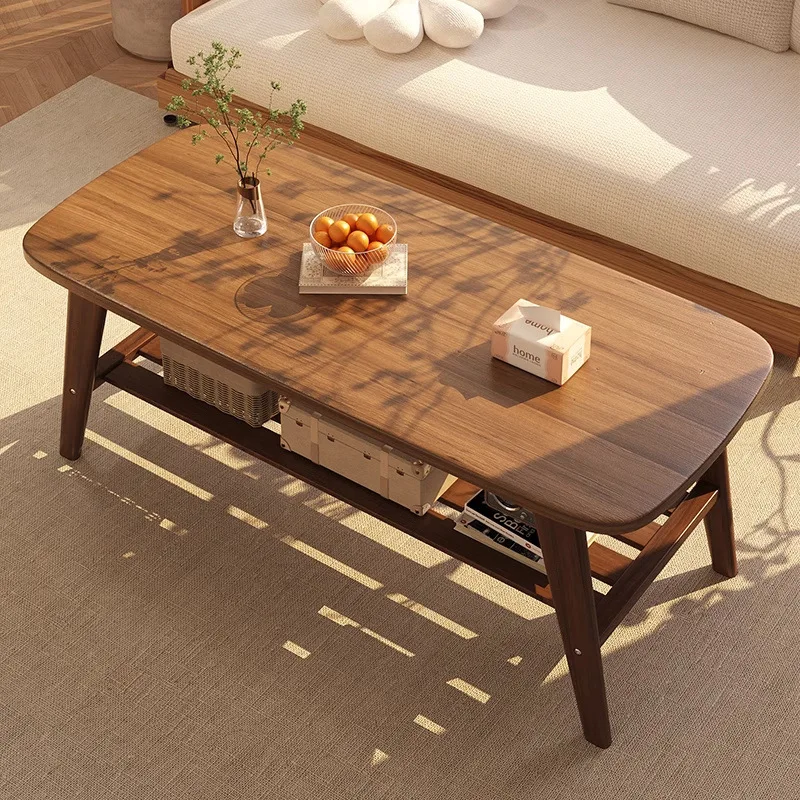 

Журнальный столик для гостиной, дома, 2025 года, новая маленькая квартира, передвижной стол из цельного дерева, простой современный японский чайный столик