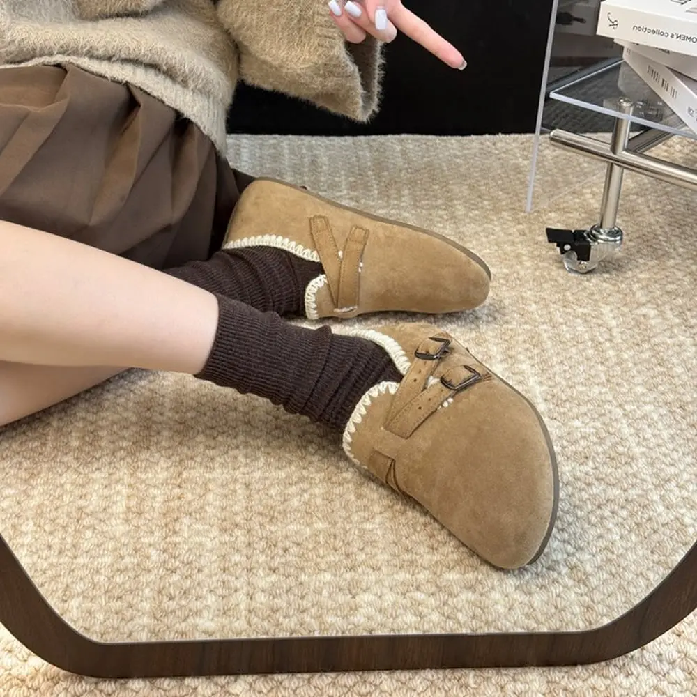 

Autumn Vintage Women Mary Jane Shoes Concise Height Increase Soft Sole Shoes Ladies Belt Buckle Shallow Flats Shoes