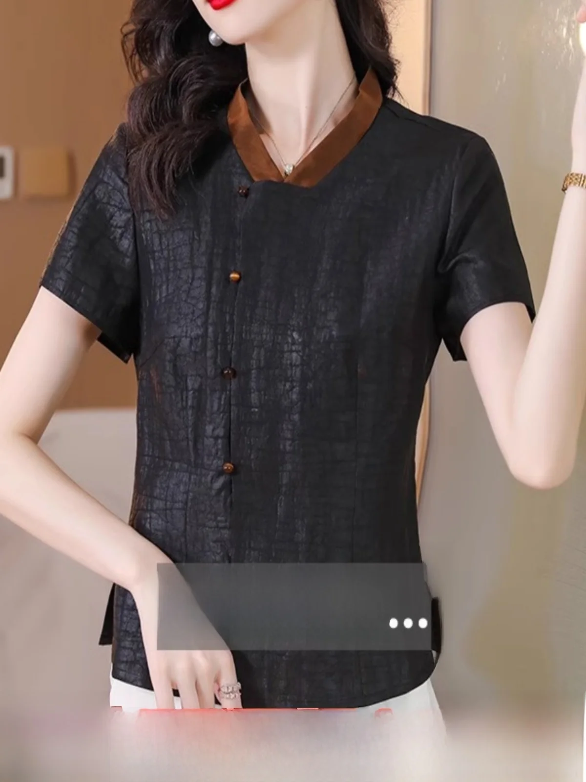 Faionable الشابات سليم صالح irt الصيف كرا نمط الحرير جورجيت بوسين عادية V Ne ort Sve irt