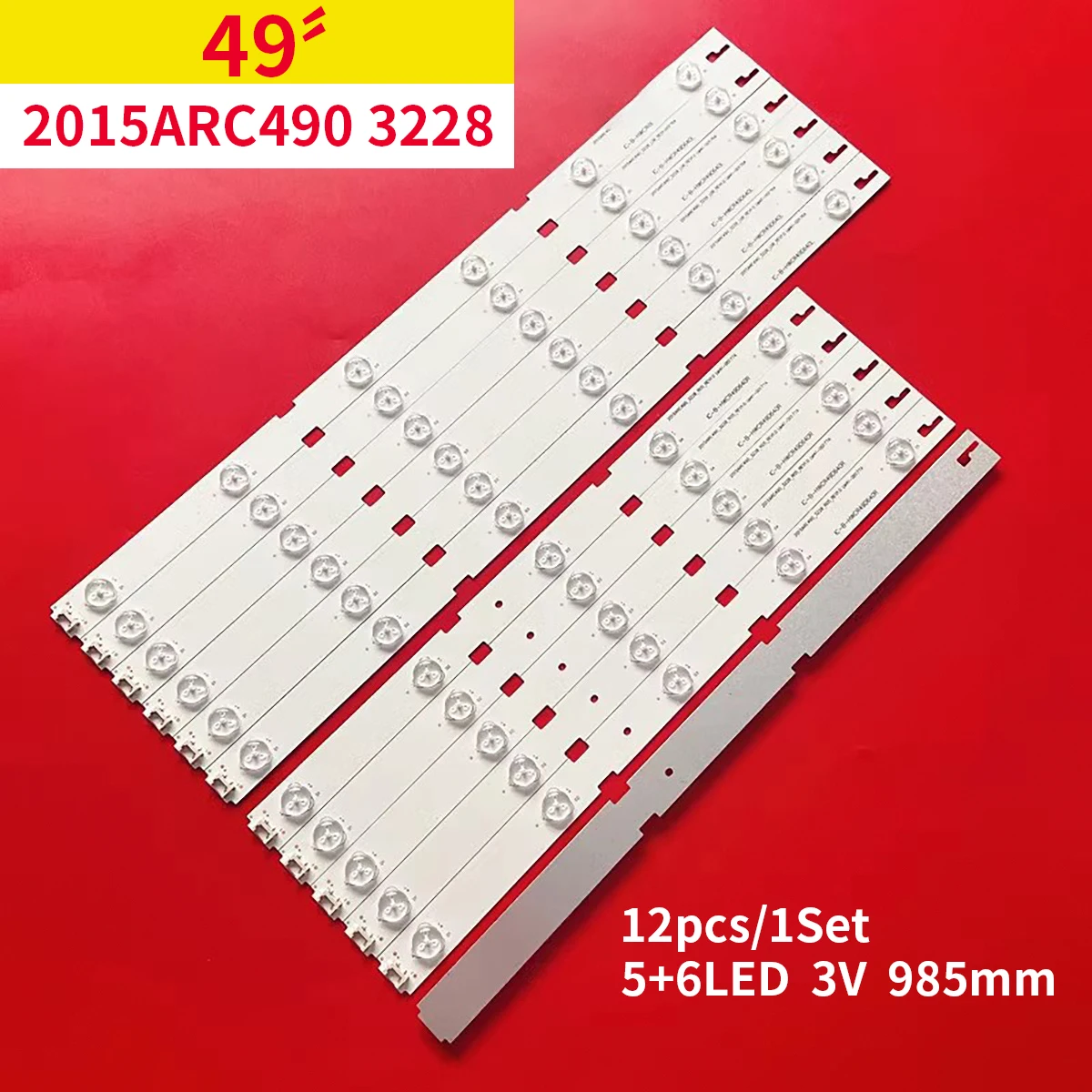 

12PCS/KiT LED Strip11 lamp 2015ARC490 LM41-00177A LM41-00176A For ZLN60600-AC 49LENZA6627 49VLE6565BL ZLP60600 ZNL60600 ZLG60600