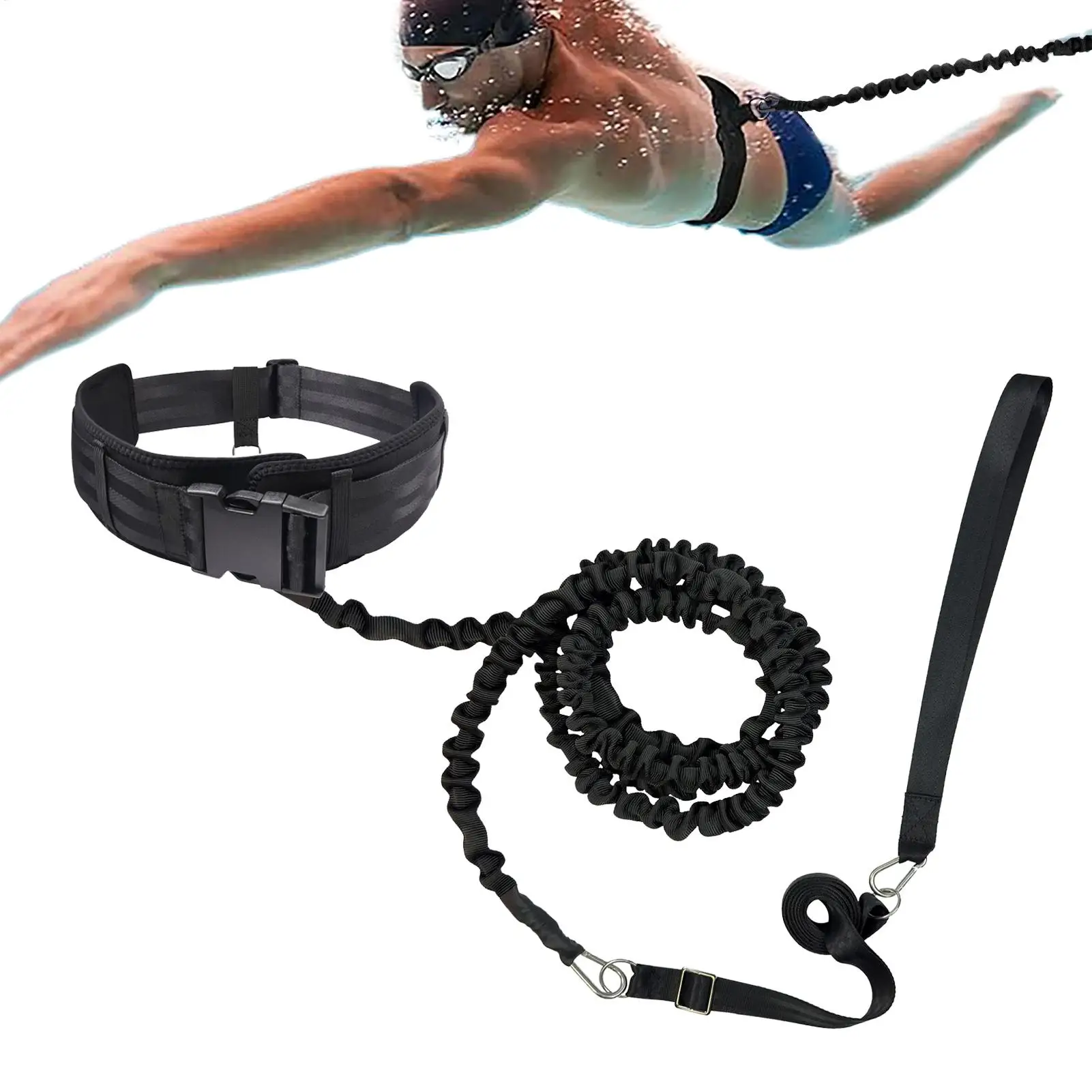 

Swimming Training Belt Stationary Swimming Aquatic Resistance Belt Pool Swim Trainer Belt Harness for Swimming Training